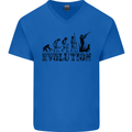 Evolution of a Hunter Funny Hunting Hunt Mens V-Neck Cotton T-Shirt Royal Blue