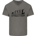 Evolution of a Hunter Funny Hunting Hunt Mens V-Neck Cotton T-Shirt Sports Grey