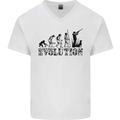 Evolution of a Hunter Funny Hunting Hunt Mens V-Neck Cotton T-Shirt White
