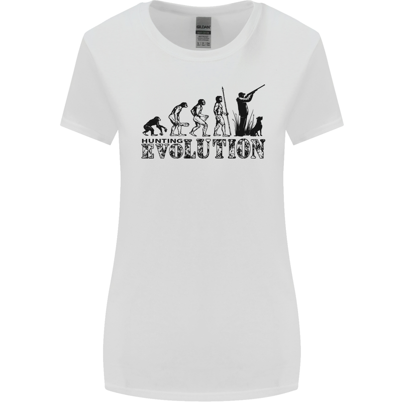 Evolution of a Hunter Funny Hunting Hunt Womens Wider Cut T-Shirt White