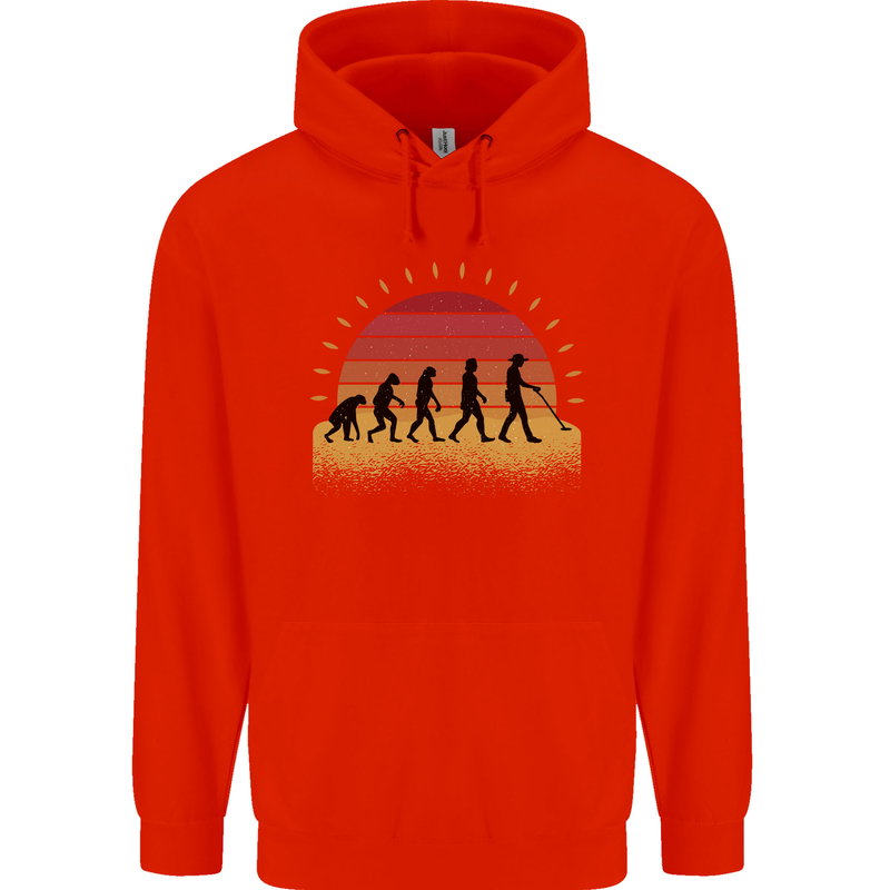 Evolution of a Metal Detector Detecting Mens 80% Cotton Hoodie Bright Red