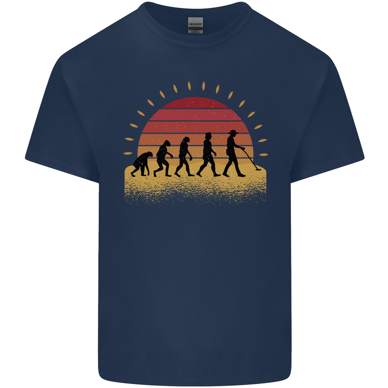 Evolution of a Metal Detector Detecting Mens Cotton T-Shirt Tee Top Navy Blue