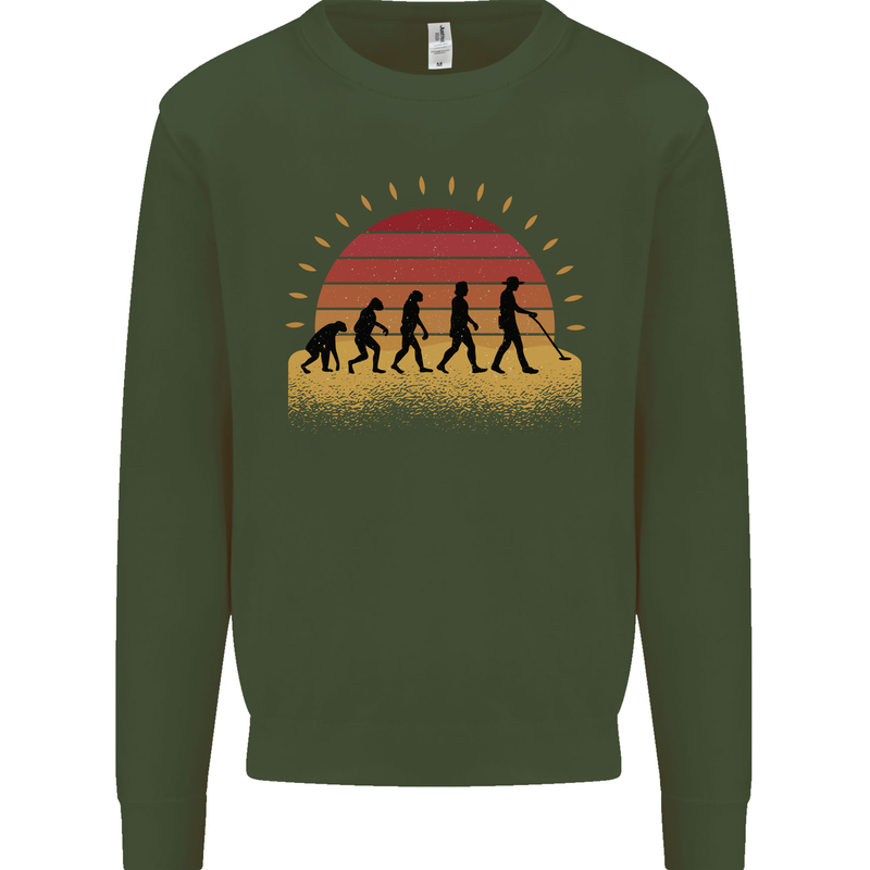 Evolution of a Metal Detector Detecting Mens Sweatshirt Jumper Forest Green