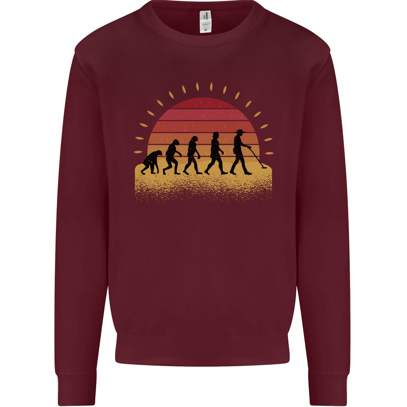 Evolution of a Metal Detector Detecting Mens Sweatshirt Jumper Maroon