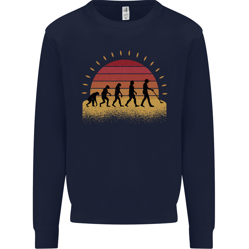 Evolution of a Metal Detector Detecting Mens Sweatshirt Jumper Navy Blue