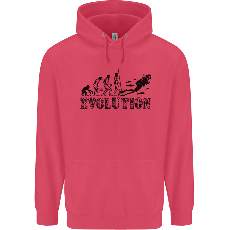 Evolution of a Scuba Diver Diving Funny Childrens Kids Hoodie Heliconia