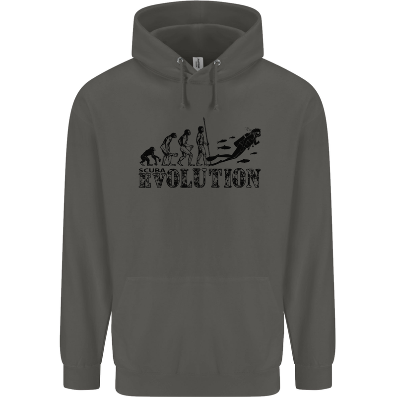 Evolution of a Scuba Diver Diving Funny Childrens Kids Hoodie Storm Grey