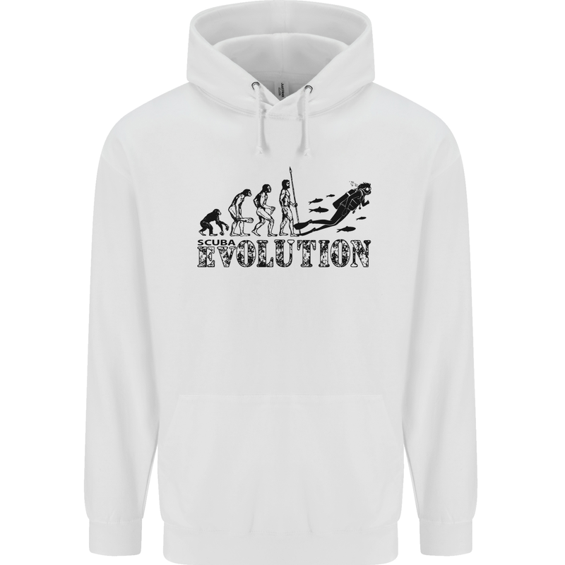 Evolution of a Scuba Diver Diving Funny Childrens Kids Hoodie White