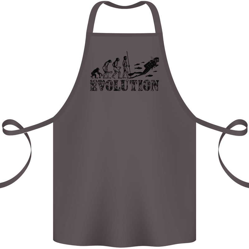 Evolution of a Scuba Diver Diving Funny Cotton Apron 100% Organic Dark Grey