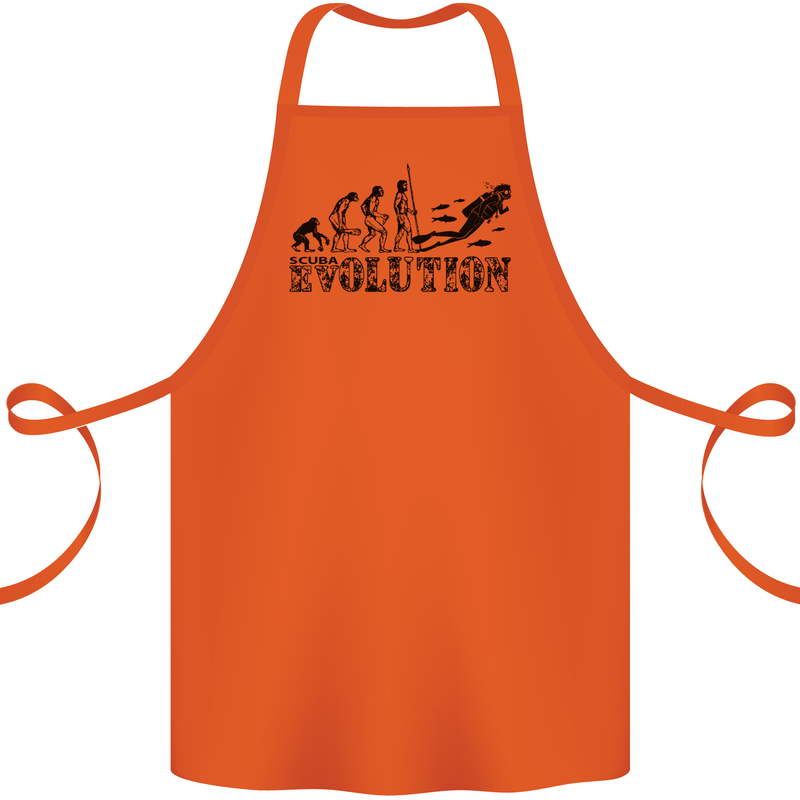 Evolution of a Scuba Diver Diving Funny Cotton Apron 100% Organic Orange