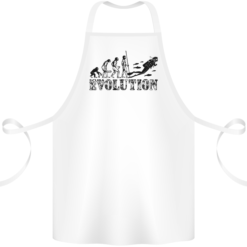 Evolution of a Scuba Diver Diving Funny Cotton Apron 100% Organic White