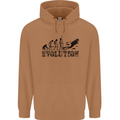 Evolution of a Scuba Diver Diving Funny Mens 80% Cotton Hoodie Caramel Latte