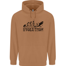 Evolution of a Scuba Diver Diving Funny Mens 80% Cotton Hoodie Caramel Latte