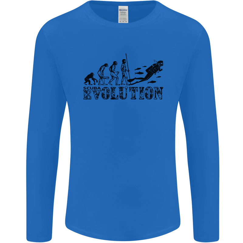 Evolution of a Scuba Diver Diving Funny Mens Long Sleeve T-Shirt Royal Blue