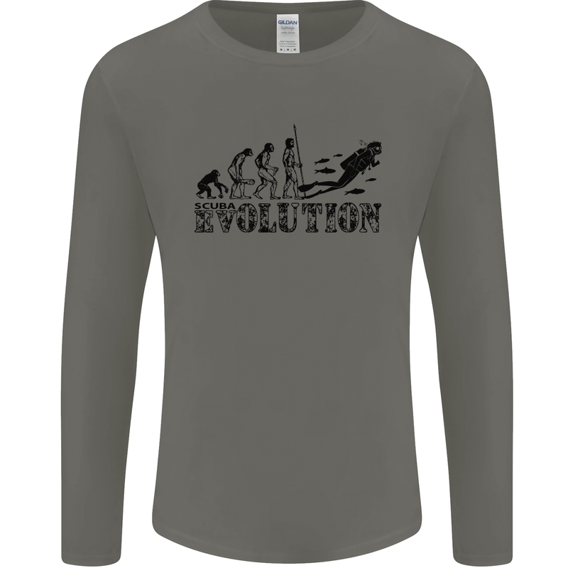 Evolution of a Scuba Diver Diving Funny Mens Long Sleeve T-Shirt White