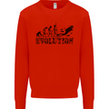 Evolution of a Scuba Diver Diving Funny Mens Sweatshirt Jumper Bright Red