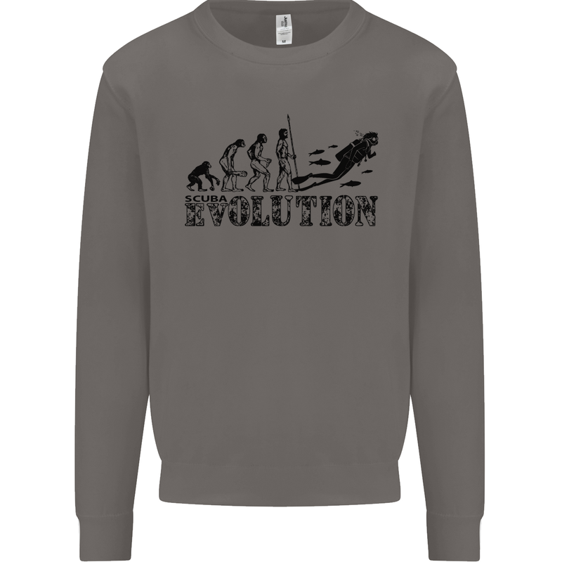 Evolution of a Scuba Diver Diving Funny Mens Sweatshirt Jumper Charcoal