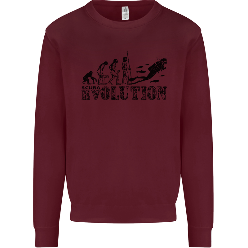 Evolution of a Scuba Diver Diving Funny Mens Sweatshirt Jumper Maroon