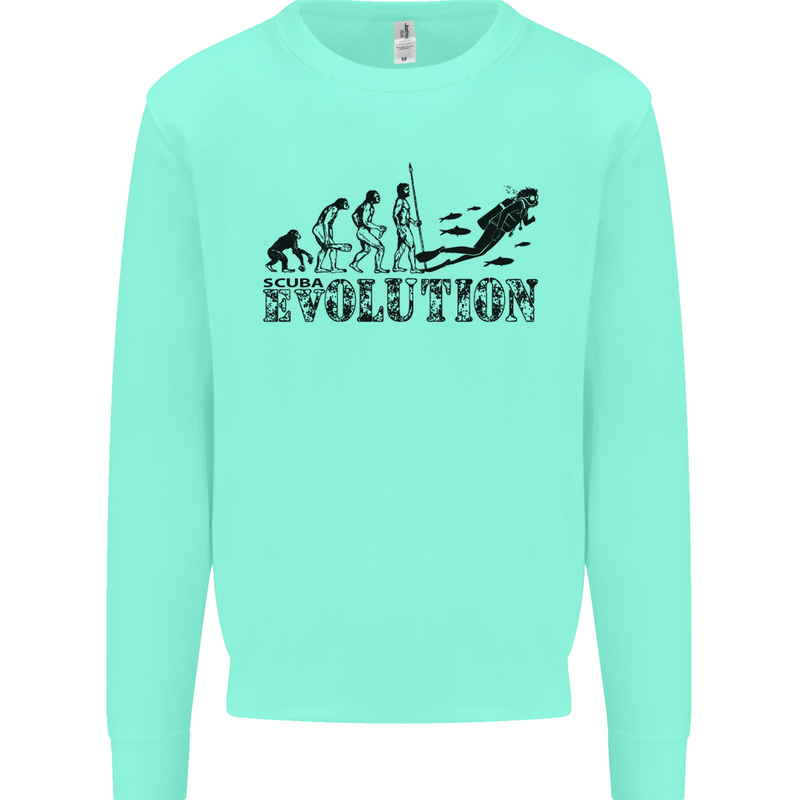 Evolution of a Scuba Diver Diving Funny Mens Sweatshirt Jumper Peppermint
