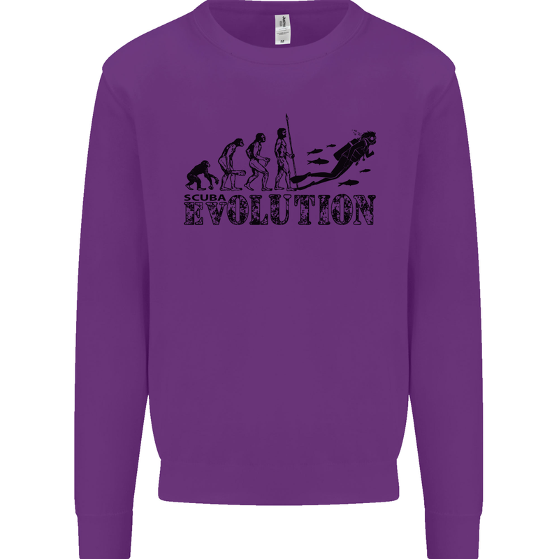 Evolution of a Scuba Diver Diving Funny Mens Sweatshirt Jumper Purple