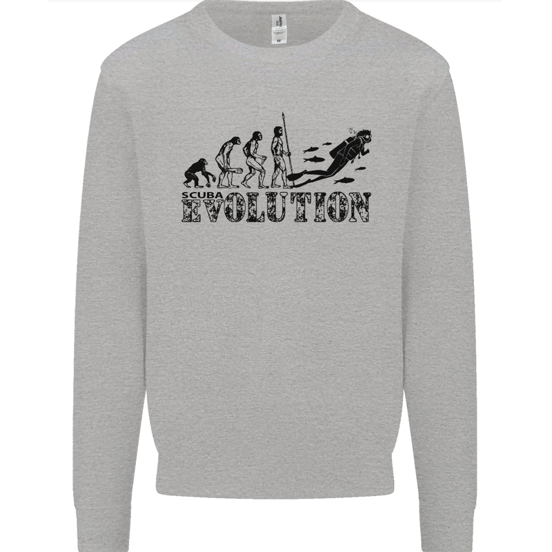 Evolution of a Scuba Diver Diving Funny Mens Sweatshirt Jumper Sports Grey