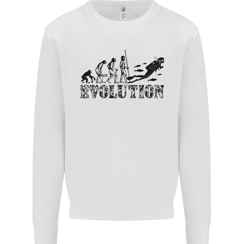 Evolution of a Scuba Diver Diving Funny Mens Sweatshirt Jumper White