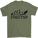 Evolution of a Scuba Diver Diving Funny Mens T-Shirt Cotton Gildan Military Green