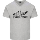 Evolution of a Scuba Diver Diving Funny Mens V-Neck Cotton T-Shirt Charcoal