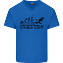Evolution of a Scuba Diver Diving Funny Mens V-Neck Cotton T-Shirt Royal Blue
