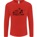 Evolution of a Skydiver Funny Skydiving Mens Long Sleeve T-Shirt Red