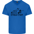 Evolution of a Skydiver Funny Skydiving Mens V-Neck Cotton T-Shirt Royal Blue