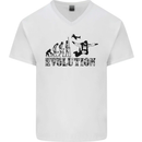 Evolution of a Skydiver Funny Skydiving Mens V-Neck Cotton T-Shirt White