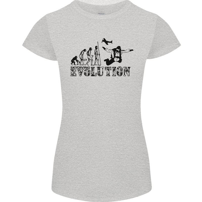 Evolution of a Skydiver Funny Skydiving Womens Petite Cut T-Shirt Sports Grey