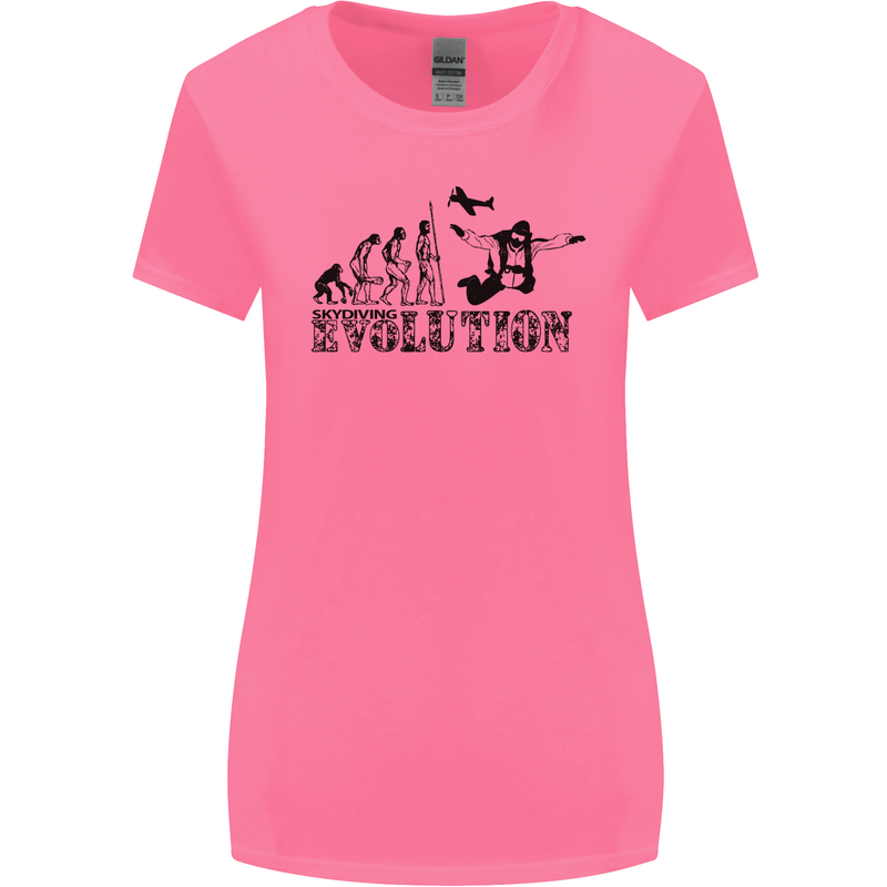 Evolution of a Skydiver Funny Skydiving Womens Wider Cut T-Shirt Azalea