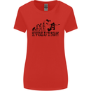 Evolution of a Skydiver Funny Skydiving Womens Wider Cut T-Shirt Red