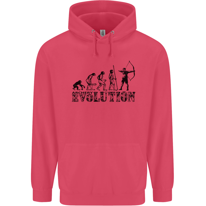 Evolution of an Archer Funny Archery Archer Childrens Kids Hoodie Heliconia