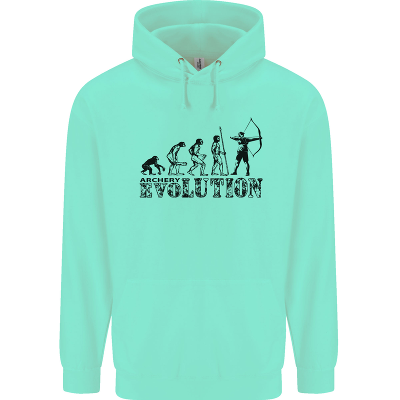 Evolution of an Archer Funny Archery Archer Childrens Kids Hoodie Peppermint