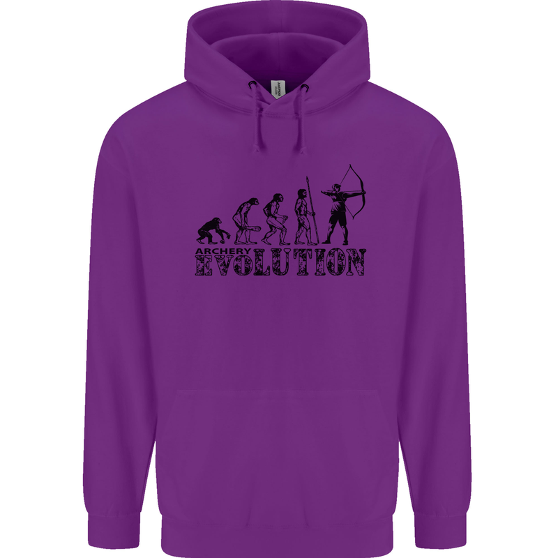 Evolution of an Archer Funny Archery Archer Childrens Kids Hoodie Purple