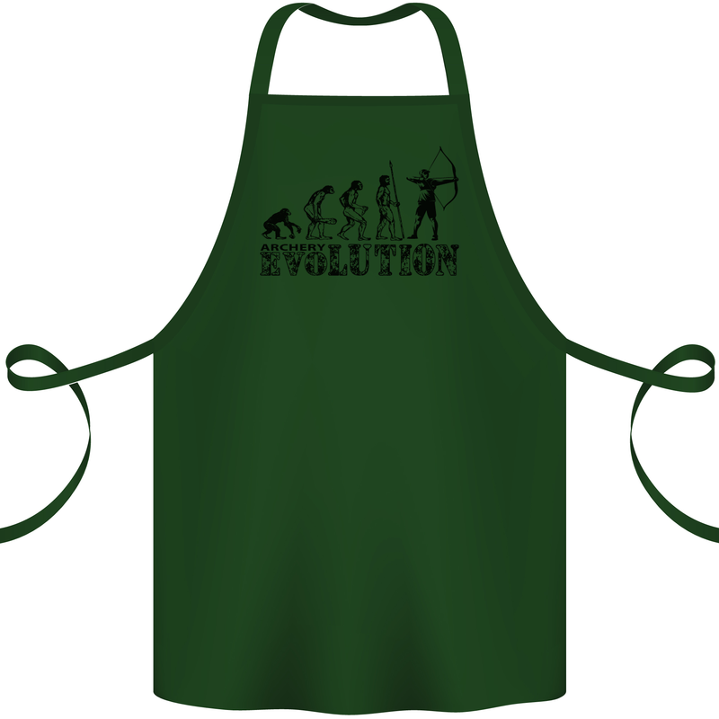 Evolution of an Archer Funny Archery Archer Cotton Apron 100% Organic Forest Green