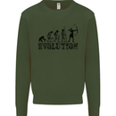 Evolution of an Archer Funny Archery Archer Kids Sweatshirt Jumper Forest Green