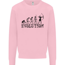 Evolution of an Archer Funny Archery Archer Kids Sweatshirt Jumper Light Pink