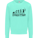 Evolution of an Archer Funny Archery Archer Kids Sweatshirt Jumper Peppermint
