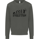 Evolution of an Archer Funny Archery Archer Kids Sweatshirt Jumper Storm Grey