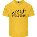 Evolution of an Archer Funny Archery Archer Kids T-Shirt Childrens Yellow