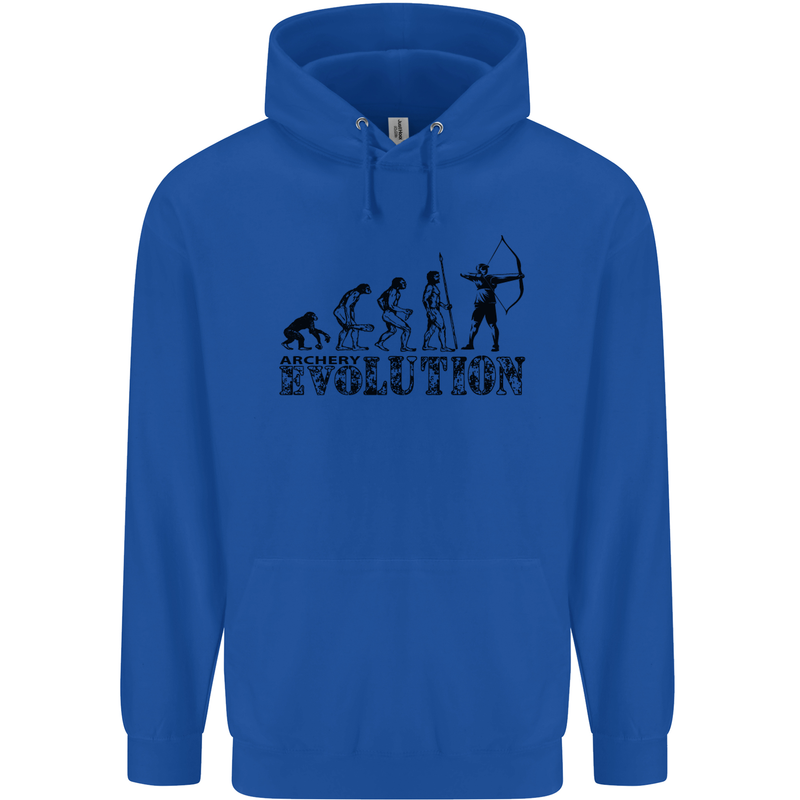 Evolution of an Archer Funny Archery Archer Mens 80% Cotton Hoodie Royal Blue