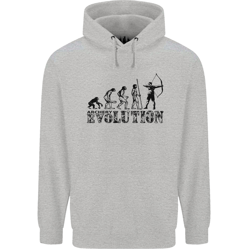Evolution of an Archer Funny Archery Archer Mens 80% Cotton Hoodie Sports Grey
