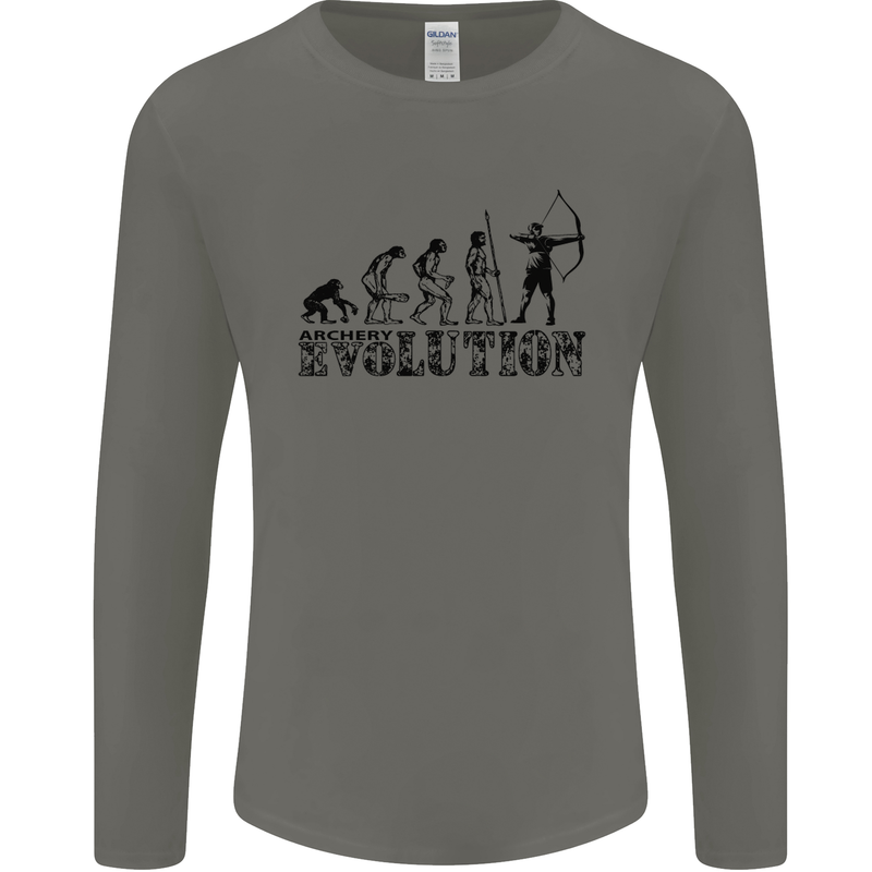 Evolution of an Archer Funny Archery Archer Mens Long Sleeve T-Shirt Charcoal