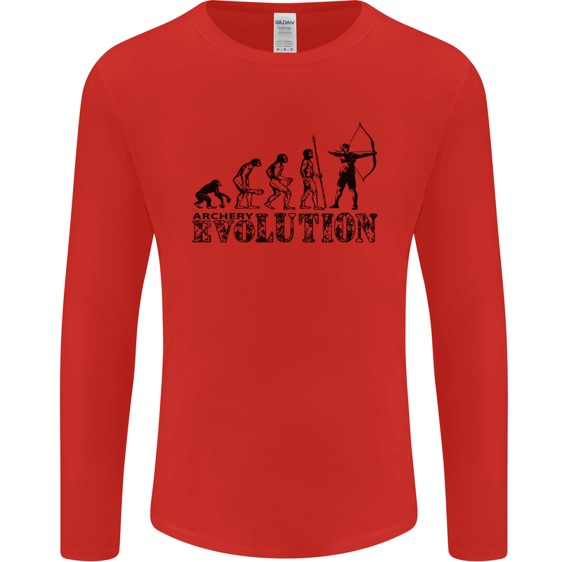 Evolution of an Archer Funny Archery Archer Mens Long Sleeve T-Shirt Red