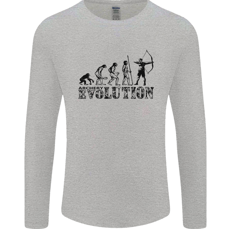 Evolution of an Archer Funny Archery Archer Mens Long Sleeve T-Shirt Sports Grey
