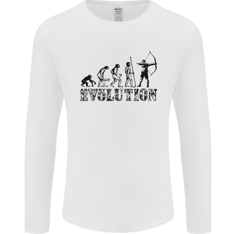 Evolution of an Archer Funny Archery Archer Mens Long Sleeve T-Shirt White
